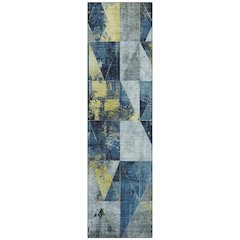 Machine Washable Indoor/Outdoor Chantille Navy 2'3" x 7'6" Runner Rug