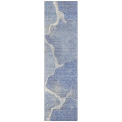 Machine Washable Indoor/Outdoor Chantille Denim 2'3" x 7'6" Runner Rug
