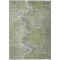 Machine Washable Indoor/Outdoor Chantille Green 2'6" x 3'10" Rug