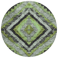 Machine Washable Indoor/Outdoor Chantille Aloe 8' x 8' Round Rug