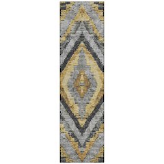 Machine Washable Indoor/Outdoor Chantille Gold 2'3" x 7'6" Runner Rug