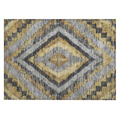 Machine Washable Indoor/Outdoor Chantille Gold 1'8" x 2'6" Rug