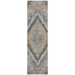 Machine Washable Indoor/Outdoor Chantille Khaki 2'3" x 7'6" Runner Rug