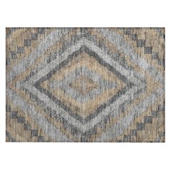 Machine Washable Indoor/Outdoor Chantille Khaki 1'8" x 2'6" Rug
