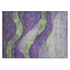Machine Washable Indoor/Outdoor Chantille Purple 1'8" x 2'6" Rug