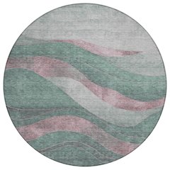 Machine Washable Indoor/Outdoor Chantille Sage 8' x 8' Round Rug