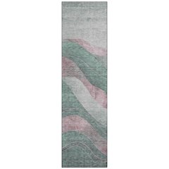 Machine Washable Indoor/Outdoor Chantille Sage 2'3" x 7'6" Runner Rug