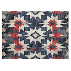 Machine Washable Indoor/Outdoor Chantille Navy 1'8" x 2'6" Rug
