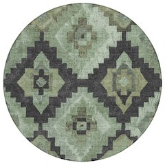 Machine Washable Indoor/Outdoor Chantille Aloe 8' x 8' Round Rug