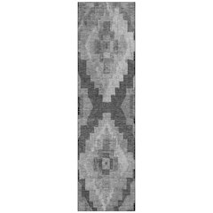 Machine Washable Indoor/Outdoor Chantille Gray 2'3" x 7'6" Runner Rug