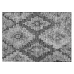 Machine Washable Indoor/Outdoor Chantille Gray 1'8" x 2'6" Rug