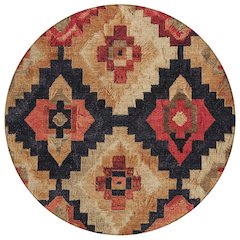 Machine Washable Indoor/Outdoor Chantille Rust 8' x 8' Round Rug