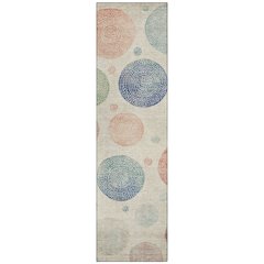 Machine Washable Indoor/Outdoor Chantille Ivory 2'3" x 7'6" Runner Rug