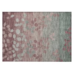 Machine Washable Indoor/Outdoor Chantille Blush 1'8" x 2'6" Rug