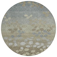 Machine Washable Indoor/Outdoor Chantille Khaki 8' x 8' Round Rug