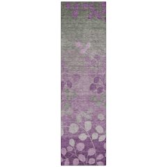 Machine Washable Indoor/Outdoor Chantille Purple 2'3" x 7'6" Runner Rug