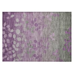 Machine Washable Indoor/Outdoor Chantille Purple 1'8" x 2'6" Rug