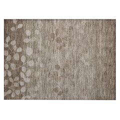 Machine Washable Indoor/Outdoor Chantille Taupe 1'8" x 2'6" Rug