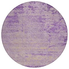 Machine Washable Indoor/Outdoor Chantille Purple 8' x 8' Round Rug