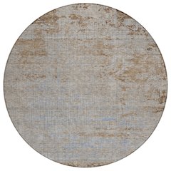 Machine Washable Indoor/Outdoor Chantille Taupe 8' x 8' Round Rug
