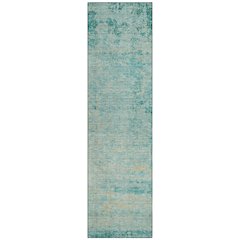 Machine Washable Indoor/Outdoor Chantille Teal 2'3" x 7'6" Runner Rug