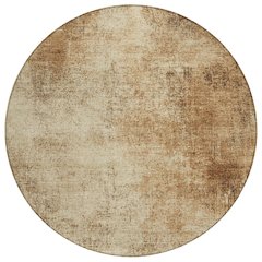 Machine Washable Indoor/Outdoor Chantille Beige 8' x 8' Round Rug