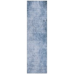 Machine Washable Indoor/Outdoor Chantille Blue 2'3" x 7'6" Runner Rug