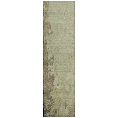 Machine Washable Indoor/Outdoor Chantille Olive 2'3" x 7'6" Runner Rug