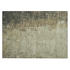 Machine Washable Indoor/Outdoor Chantille Olive 1'8" x 2'6" Rug