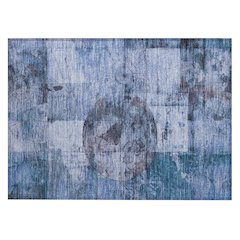 Machine Washable Indoor/Outdoor Chantille Blue 1'8" x 2'6" Rug