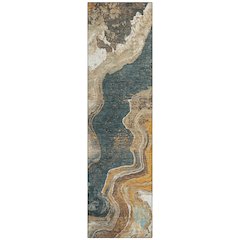 Machine Washable Indoor/Outdoor Chantille Wheat 2'3" x 7'6" Runner Rug