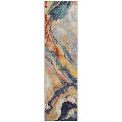 Machine Washable Indoor/Outdoor Chantille Linen 2'3" x 7'6" Runner Rug