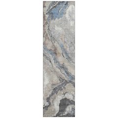 Machine Washable Indoor/Outdoor Chantille Taupe 2'3" x 7'6" Runner Rug