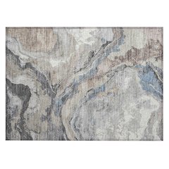 Machine Washable Indoor/Outdoor Chantille Taupe 1'8" x 2'6" Rug