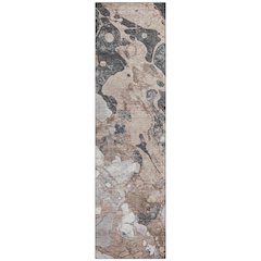 Machine Washable Indoor/Outdoor Chantille Mocha 2'3" x 7'6" Runner Rug