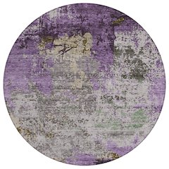Machine Washable Indoor/Outdoor Chantille Lavender 8' x 8' Round Rug