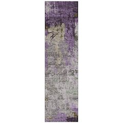 Machine Washable Indoor/Outdoor Chantille Lavender 2'3" x 7'6" Runner Rug