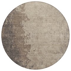 Machine Washable Indoor/Outdoor Chantille Taupe 8' x 8' Round Rug