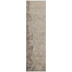 Machine Washable Indoor/Outdoor Chantille Taupe 2'3" x 7'6" Runner Rug
