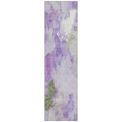 Machine Washable Indoor/Outdoor Chantille Purple 2'3" x 7'6" Runner Rug