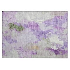 Machine Washable Indoor/Outdoor Chantille Purple 1'8" x 2'6" Rug