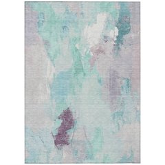 Machine Washable Indoor/Outdoor Chantille Teal 2'6" x 3'10" Rug