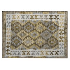 Machine Washable Indoor/Outdoor Chantille Brown 1'8" x 2'6" Rug