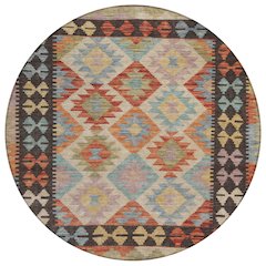Machine Washable Indoor/Outdoor Chantille Paprika 8' x 8' Round Rug