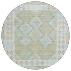 Machine Washable Indoor/Outdoor Chantille Sage 8' x 8' Round Rug