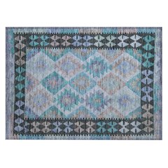 Machine Washable Indoor/Outdoor Chantille Teal 1'8" x 2'6" Rug