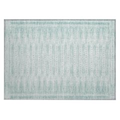 Machine Washable Indoor/Outdoor Chantille Turquoise 1'8" x 2'6" Rug