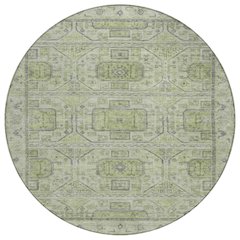Machine Washable Indoor/Outdoor Chantille Aloe 8' x 8' Round Rug