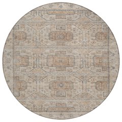 Machine Washable Indoor/Outdoor Chantille Beige 8' x 8' Round Rug