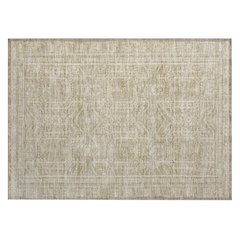 Machine Washable Indoor/Outdoor Chantille Beige 1'8" x 2'6" Rug